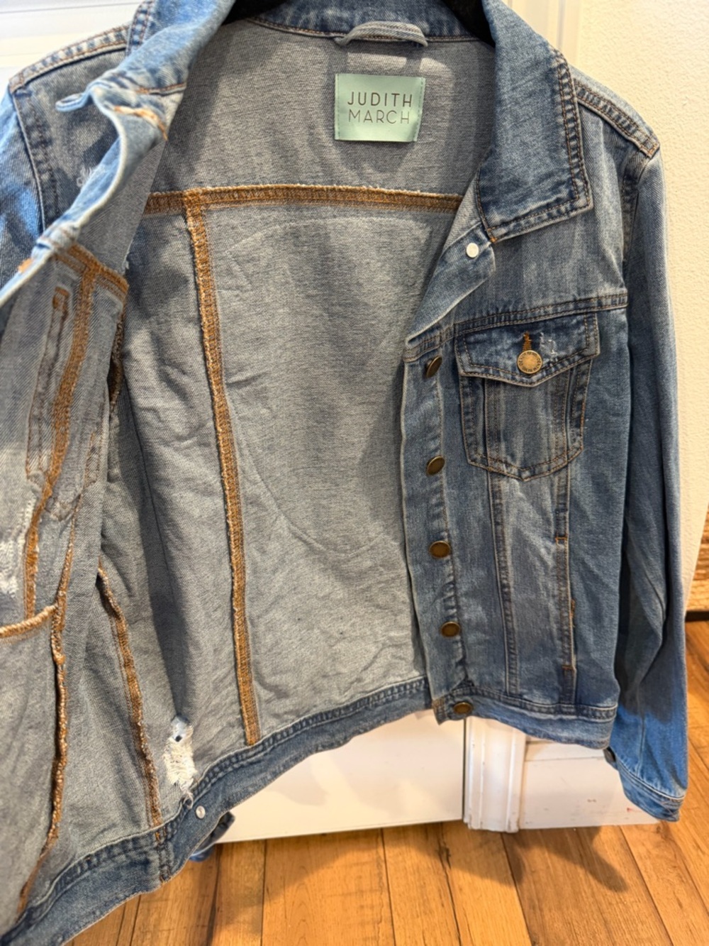 Blue Denim Jacket with Green Patch - Picture 7 of 7